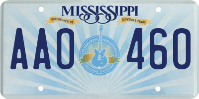 MS license plate AAO460