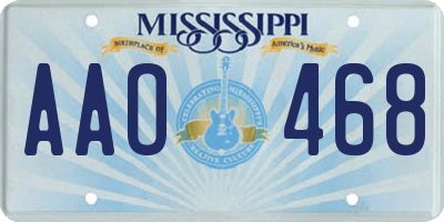 MS license plate AAO468