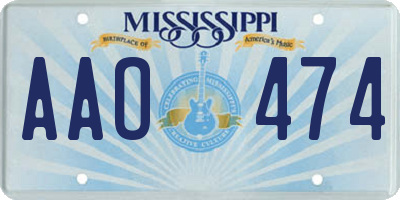 MS license plate AAO474