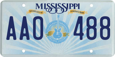 MS license plate AAO488