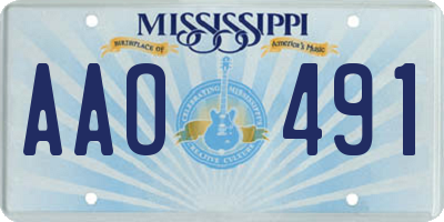 MS license plate AAO491