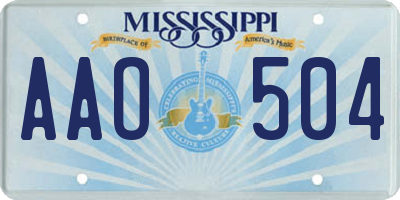 MS license plate AAO504