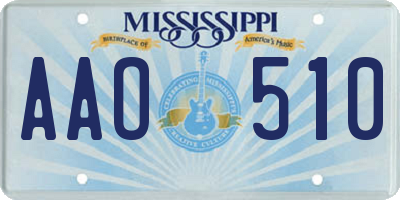 MS license plate AAO510