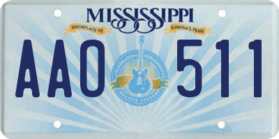 MS license plate AAO511