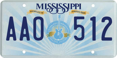 MS license plate AAO512