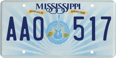 MS license plate AAO517