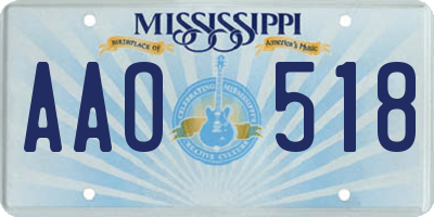 MS license plate AAO518