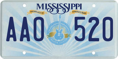 MS license plate AAO520