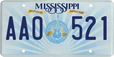 MS license plate AAO521