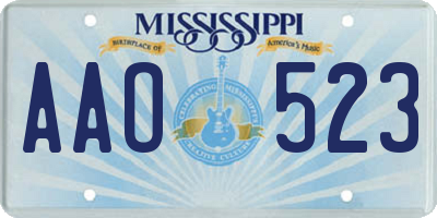 MS license plate AAO523