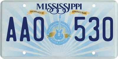 MS license plate AAO530