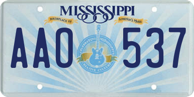 MS license plate AAO537