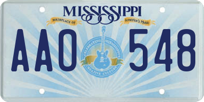 MS license plate AAO548