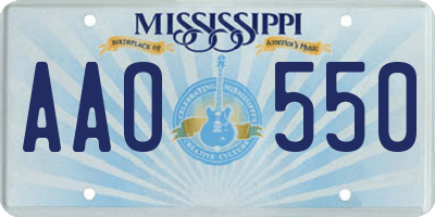 MS license plate AAO550