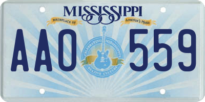 MS license plate AAO559