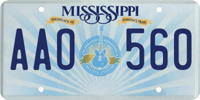 MS license plate AAO560