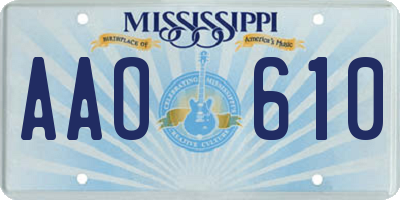 MS license plate AAO610