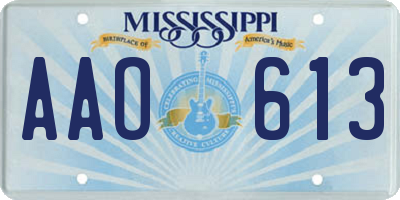 MS license plate AAO613