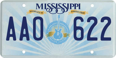 MS license plate AAO622