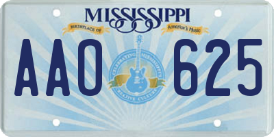 MS license plate AAO625