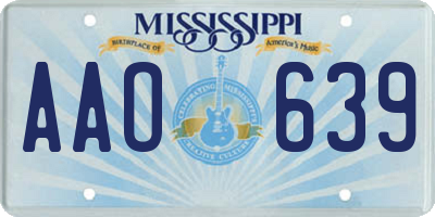 MS license plate AAO639