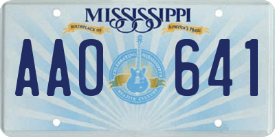 MS license plate AAO641