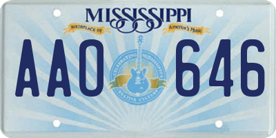 MS license plate AAO646