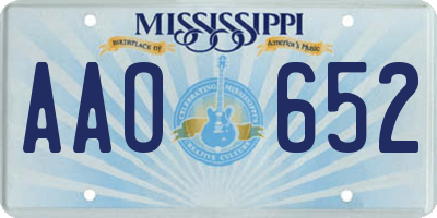 MS license plate AAO652