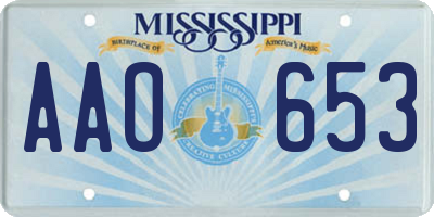 MS license plate AAO653