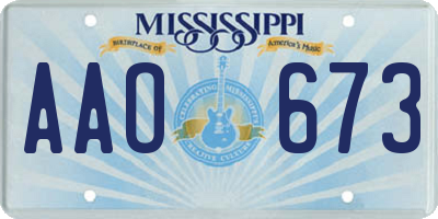 MS license plate AAO673