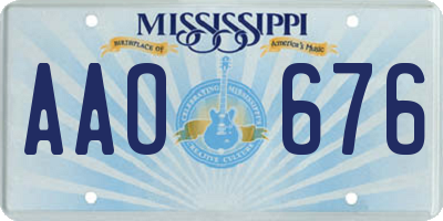 MS license plate AAO676