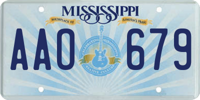 MS license plate AAO679