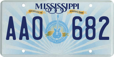 MS license plate AAO682