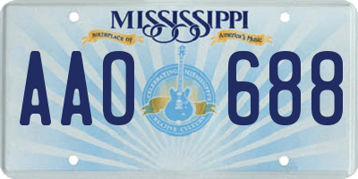 MS license plate AAO688