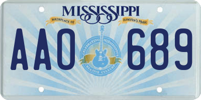 MS license plate AAO689