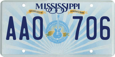 MS license plate AAO706