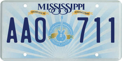 MS license plate AAO711