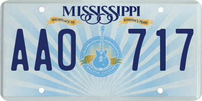 MS license plate AAO717