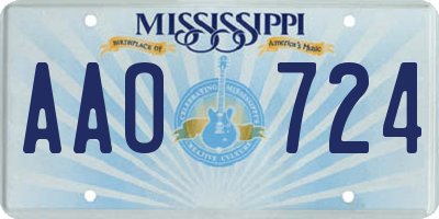 MS license plate AAO724