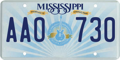 MS license plate AAO730