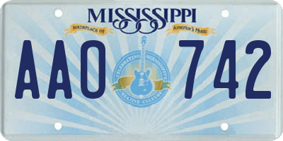 MS license plate AAO742