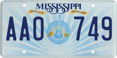 MS license plate AAO749