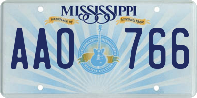 MS license plate AAO766