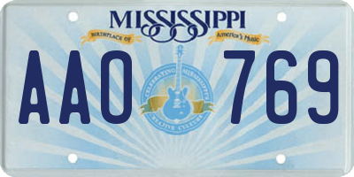 MS license plate AAO769