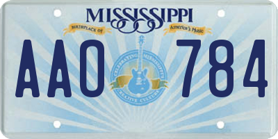 MS license plate AAO784