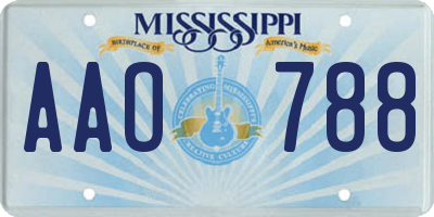 MS license plate AAO788