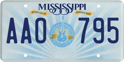 MS license plate AAO795