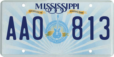 MS license plate AAO813