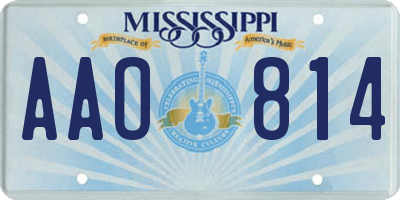 MS license plate AAO814