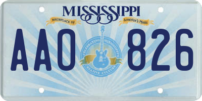 MS license plate AAO826